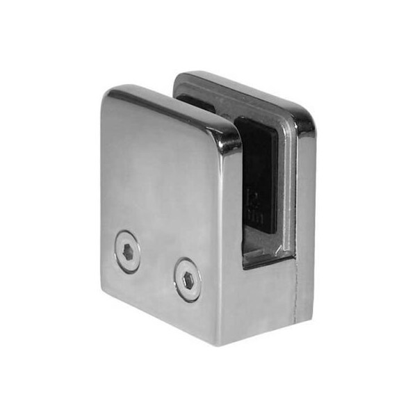 Lavi Industries Lavi Industries, Glass Clip, for 1/2" Glass, Flat Back, Polished Stainless Steel 40-813G/F - main